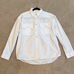 Gap White Cotton Camp Shirt / Utility Button Down, size Small